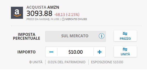 come comprare azioni amazon