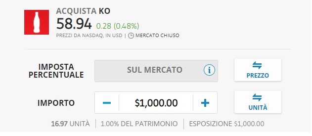 investire coca cola con leva finanziaria